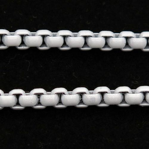 stainless Iron Box Chain with fire white lacquered