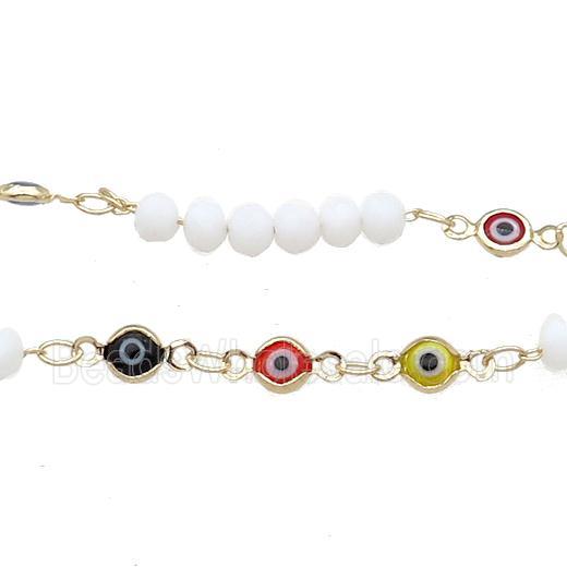 Copper Chain Enamel Evil Eye Gold Plated