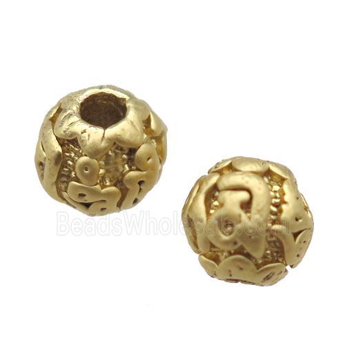 round copper beads, duck gold, Unfade
