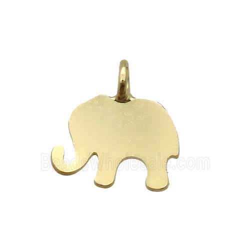 copper elephant pendant, duck gold, unfade