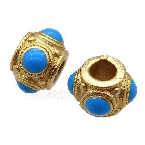copper rondelle beads, duck gold, unfade