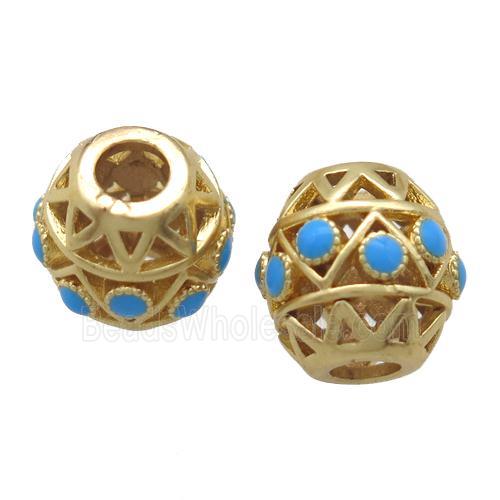 copper barrel beads, duck gold, unfade