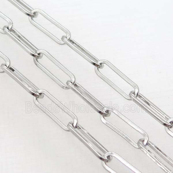 Copper Paperclip Chain Platinum Plated