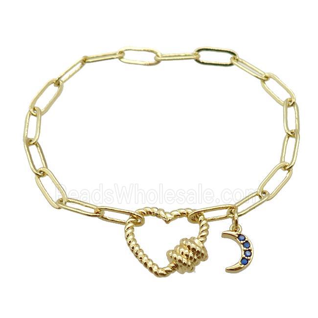 copper bracelet, gold plated