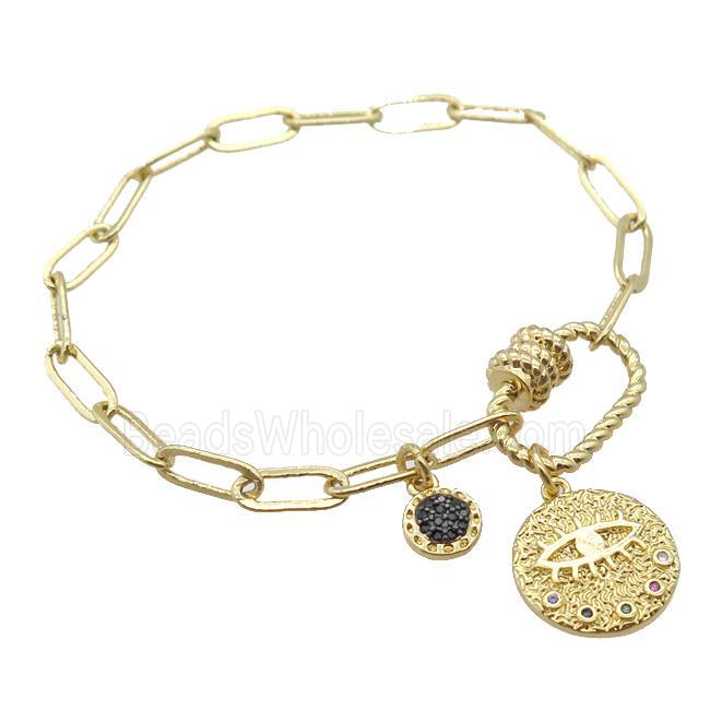 copper bracelet, gold plated