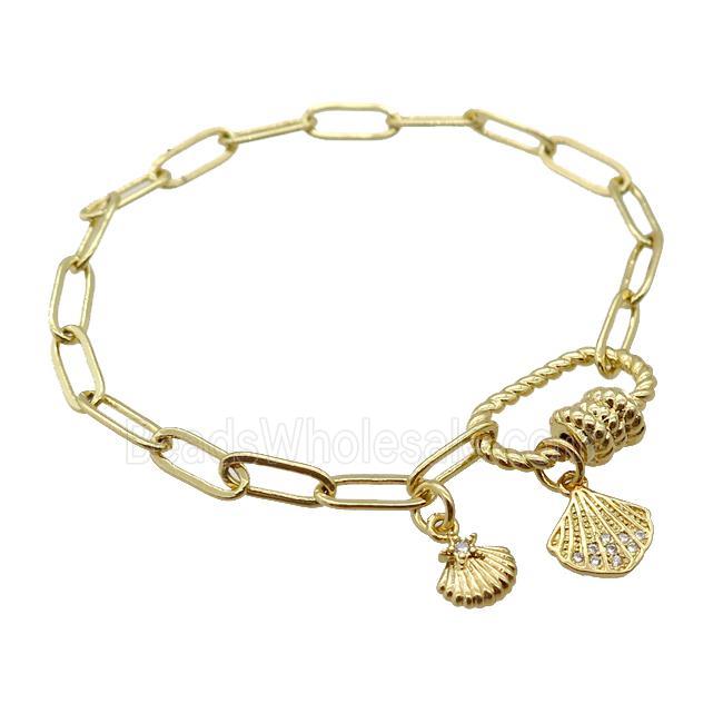 copper bracelet, gold plated