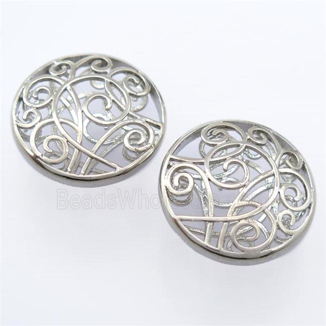 copper pendant, platinum plated, unfade
