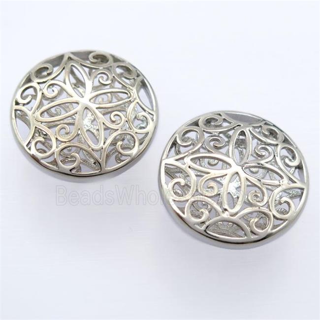 copper pendant, platinum plated, unfade