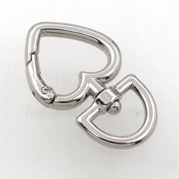 copper keychain clasp, platinum plated