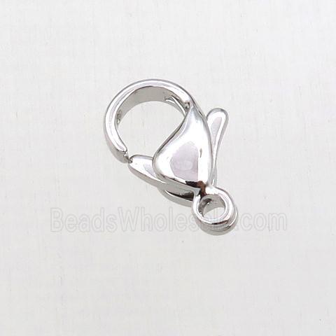 copper lobster clasp, platinum plated