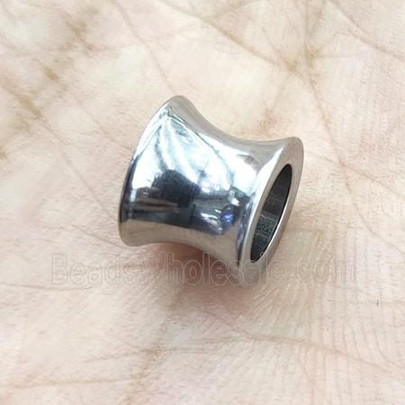 raw Stainless Steel European Beads, large hole