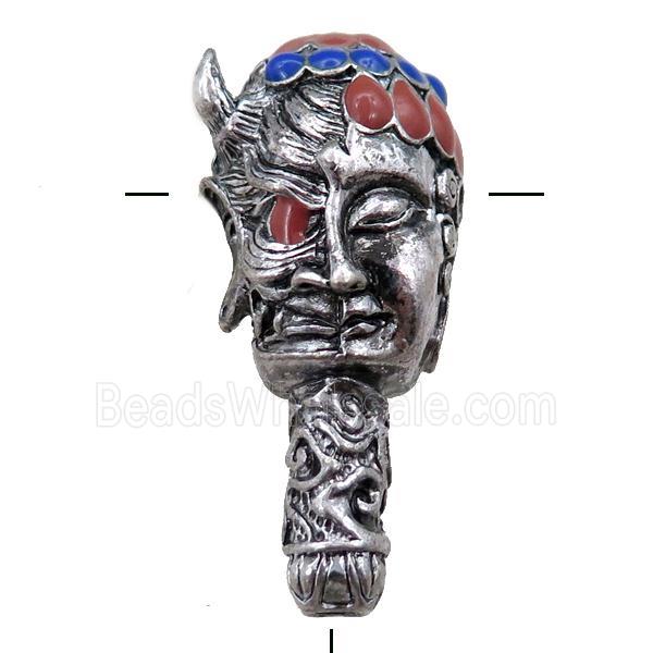 tibetan buddha guru charm beads, zinc