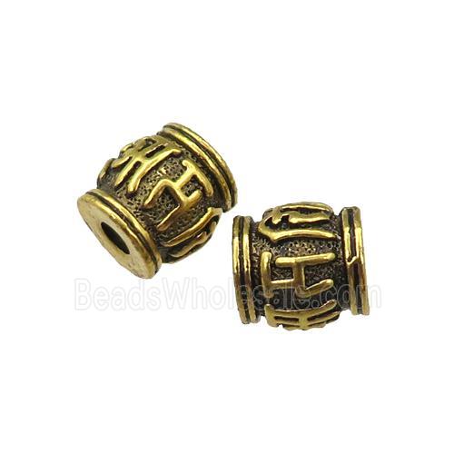 tibetan tube zinc beads, antique gold