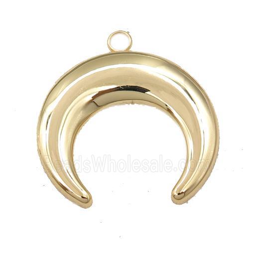stainless steel moon crescent pendant, gold plated