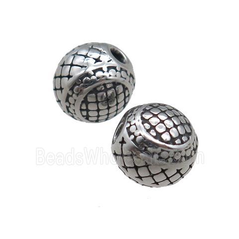 stainless steel beads, antique silver