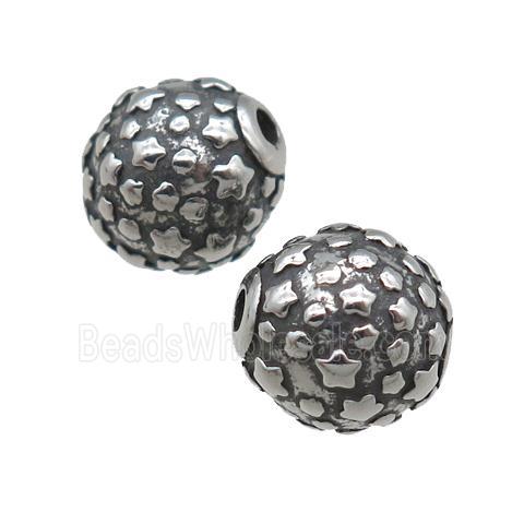stainless steel beads, antique silver