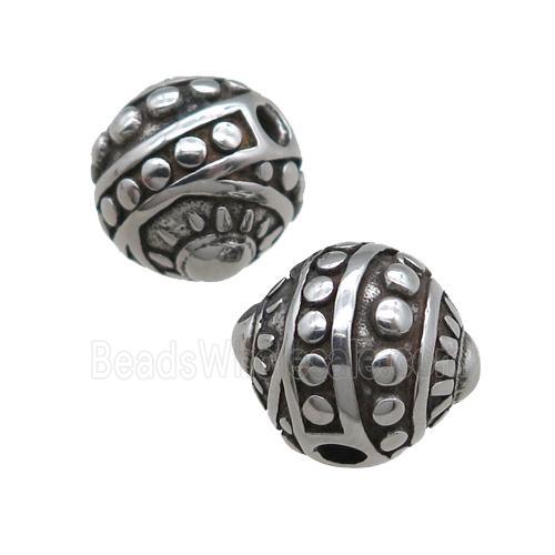 stainless steel beads, antique silver