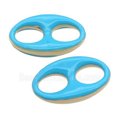 blue Enameling copper oval connector, pignose, gold plated