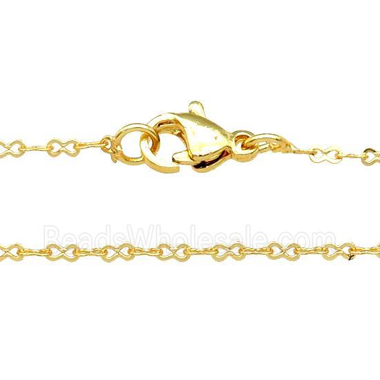 copper necklace chain, unfaded, gold plated