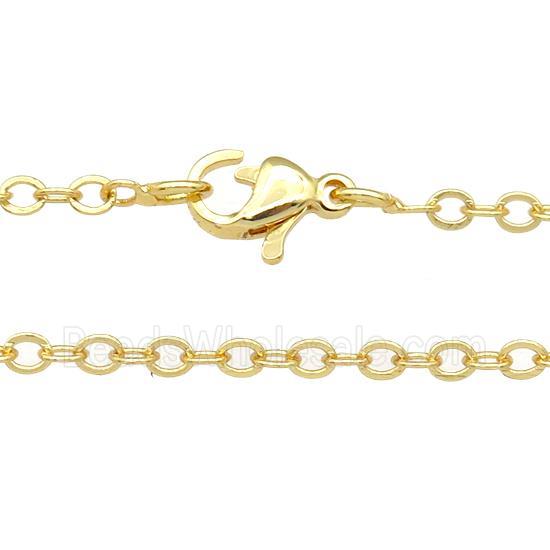 copper necklace chain, unfaded, gold plated