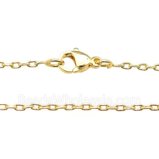 copper necklace chain, unfaded, gold plated