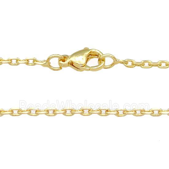 copper necklace chain, unfaded, gold plated
