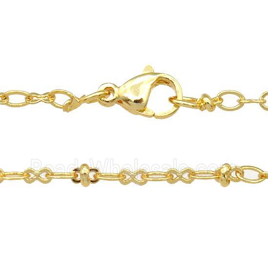 copper necklace chain, unfaded, gold plated