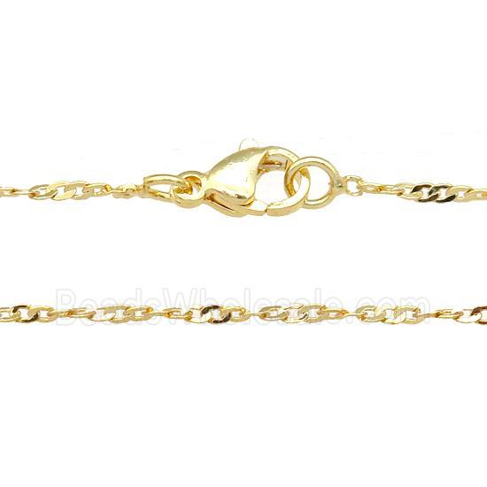 copper necklace chain, unfaded, gold plated