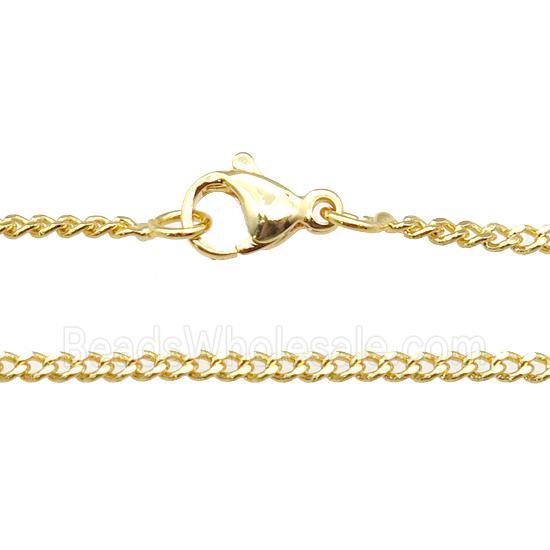 copper necklace chain, unfaded, gold plated