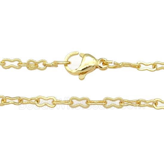 copper necklace chain, unfaded, gold plated