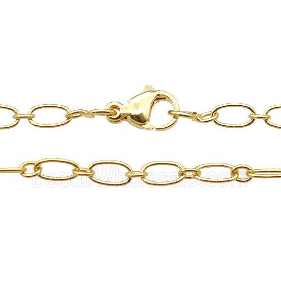 copper necklace chain, unfaded, gold plated