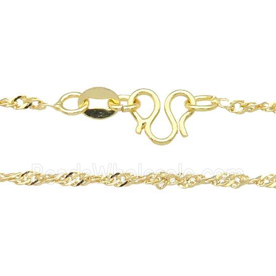 copper necklace chain, unfaded, gold plated