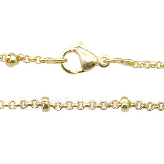 copper necklace chain, unfaded, gold plated