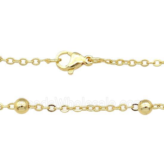 copper necklace chain, unfaded, gold plated