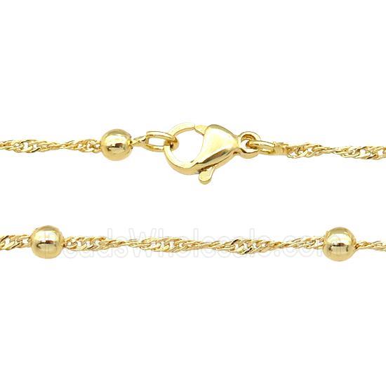 copper necklace chain, unfaded, gold plated