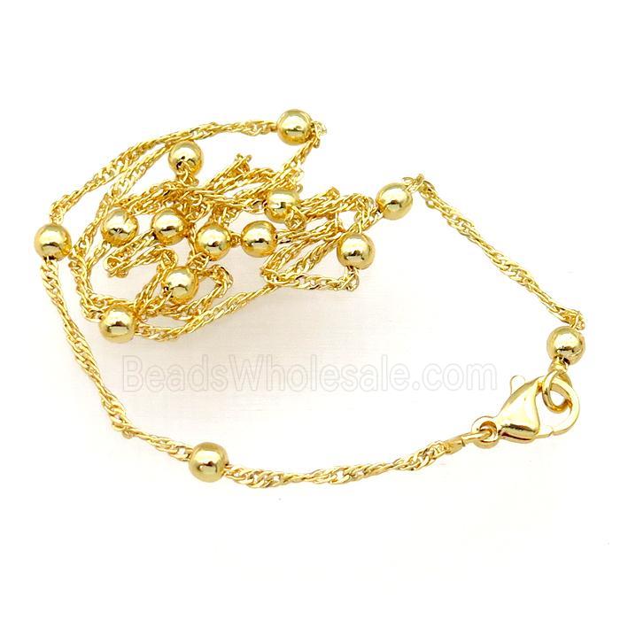 copper necklace chain, unfaded, gold plated