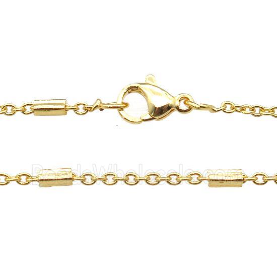 copper necklace chain, unfaded, gold plated