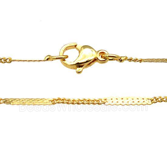 copper necklace chain, unfaded, gold plated
