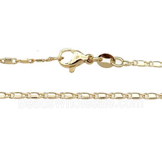 copper necklace chain, unfaded, gold plated