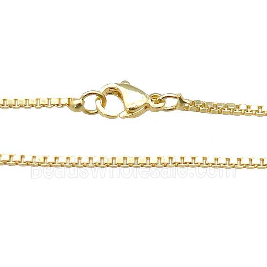 copper necklace box chain, unfaded, gold plated