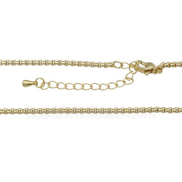 copper box Necklace Chain, unfade, gold plated