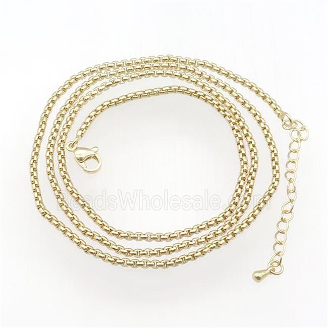 copper box Necklace Chain, unfade, gold plated