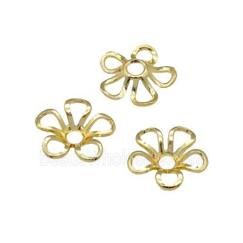 copper BeadCap, unfade, flower, gold plated