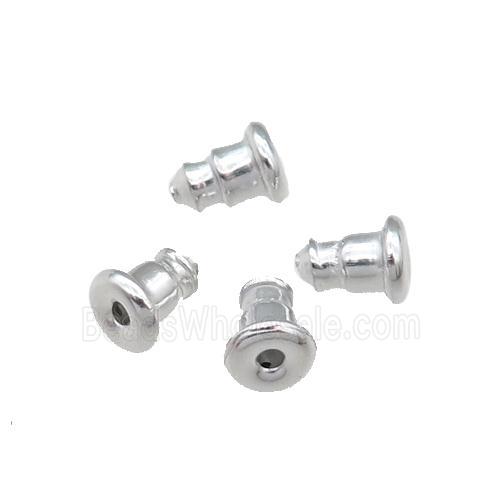 Aluminium Earring Back Nut Unfade Platinum Plated
