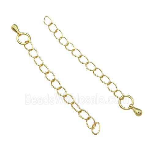 copper Necklace Extender, unfade, gold plated
