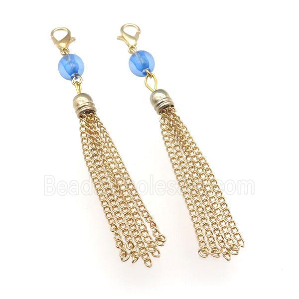 Iron Chain Tassel Pendant, gold plated