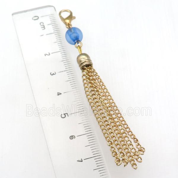 Iron Chain Tassel Pendant, gold plated