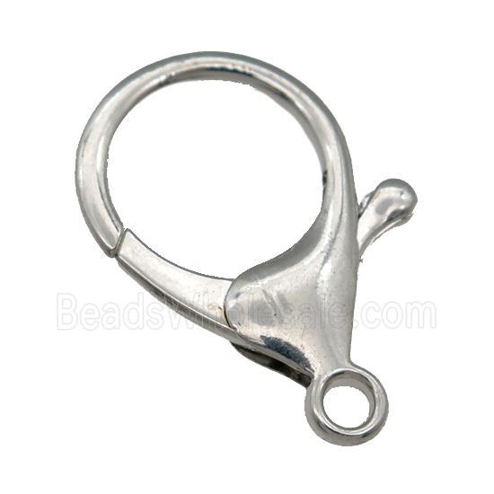 Alloy Lobster Clasp, platinum plated