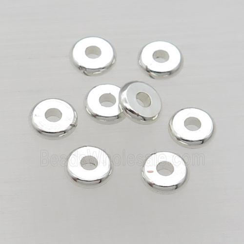 copper spacer heishi beads, unfade, silver plated