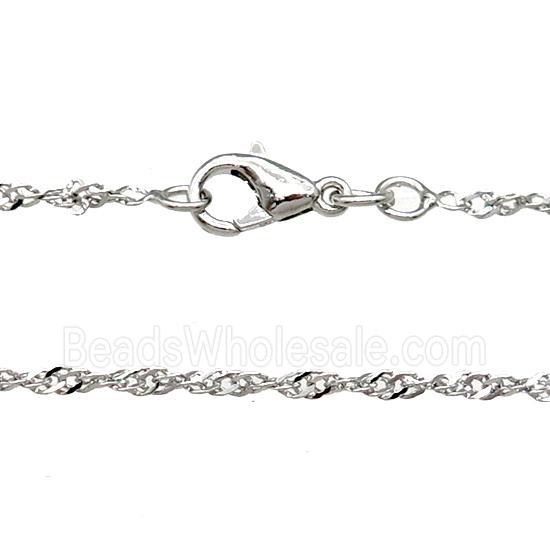 Copper Necklace Chain Unfaded Platinum Plated